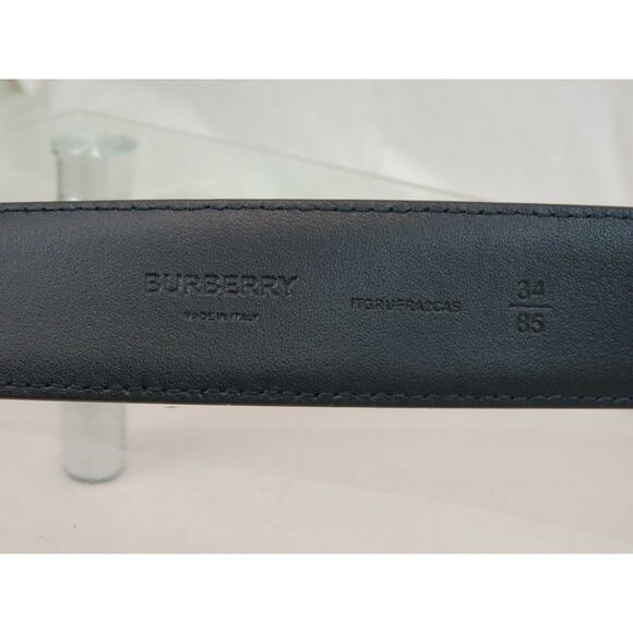 NWT BURBERRY TB 35 GRAIN NAVY BLUE LEATHER ENAMEL BUCKLE LOGO BELT 95 /38 ITALY - Picture 8 of 9